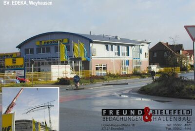 Weyhausen, Wolfsburg, Zambelli Rib-Roof, einteilig gebogen mit einer Länge von 28m